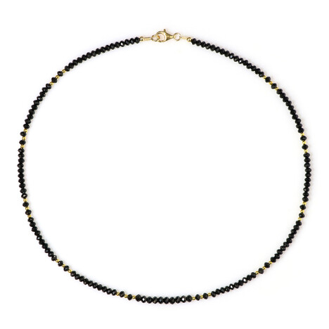 Brasilianischer Schwarzer Turmalin-Silberhalskette