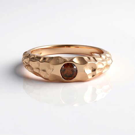 Anello in argento con Diamante Rosso I2 (de Melo Essence)