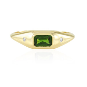 Zilveren ring met een Russische diopsied