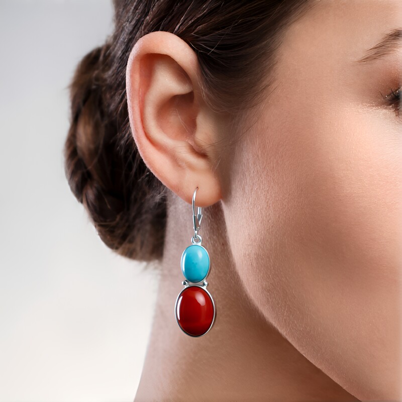 Pendientes en plata con Cornalina (Jones Lee)