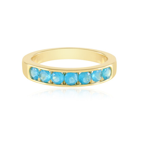 Neonblauer Apatit-Silberring