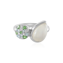 Zilveren ring met een witte maansteen (KM by Juwelo)