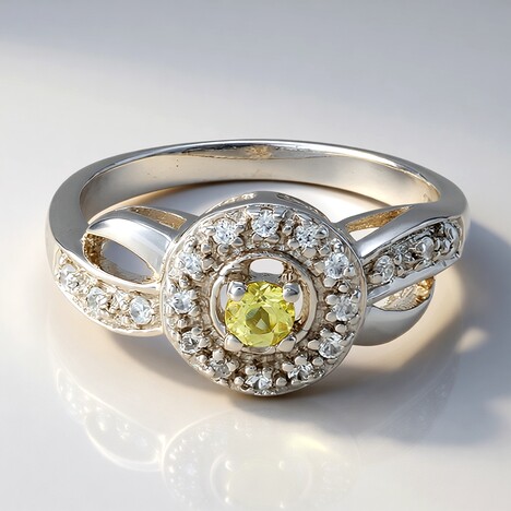 Anello in argento con Berillo Giallo