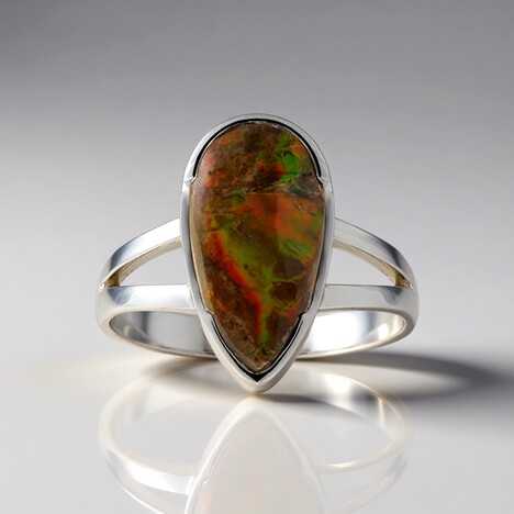 Anello in argento con Ammolite