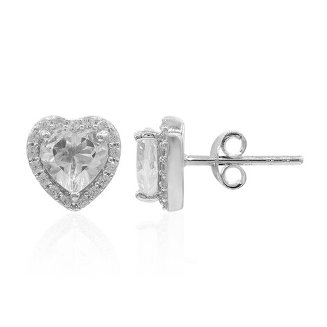 Boucles d'oreilles en argent et Topaze blanche