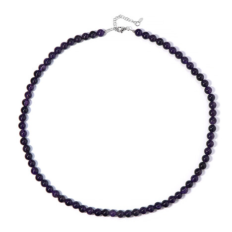 Zilveren halsketting met Zambia-amethisten