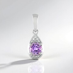 Ciondolo in argento con Ametista Rose de France