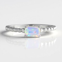 Anello in argento con Opale di Welo