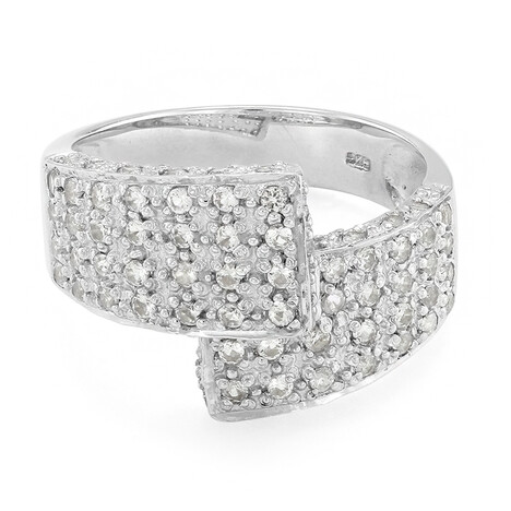 Anello in argento con Topazio Bianco