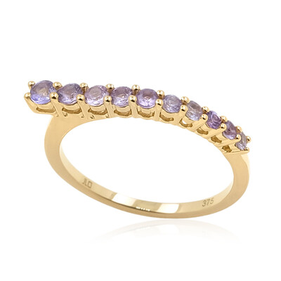 Anello in oro con Zaffiro Ceylon Porpora (non riscaldato)