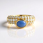 Anello in argento con Opale Blu (KM by Juwelo)