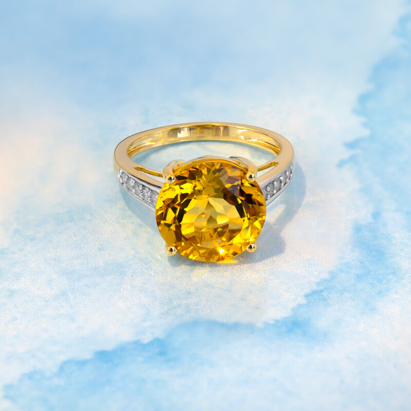 9K Golden Beryl Gold Ring
