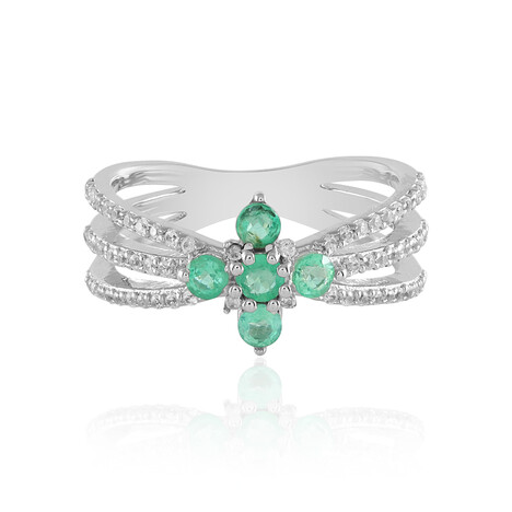 Anello in argento con Smeraldo Russo