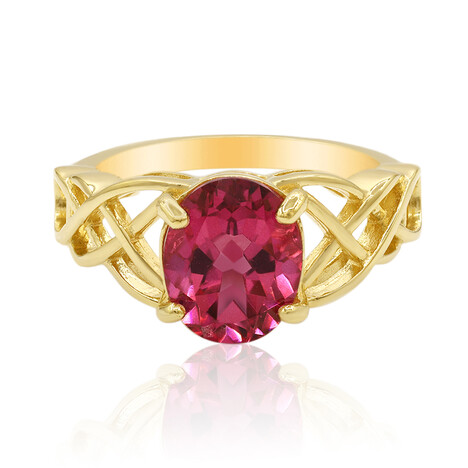 Pinkfarbener Topas-Silberring