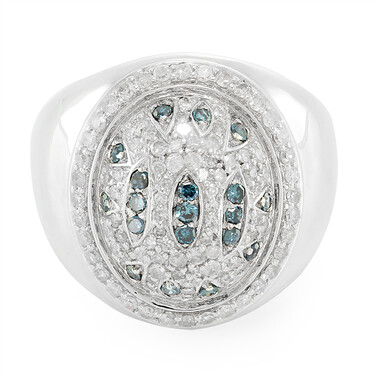 Blauer Diamant-Silberring