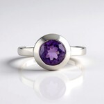 Anello in argento con Ametista Uruguay