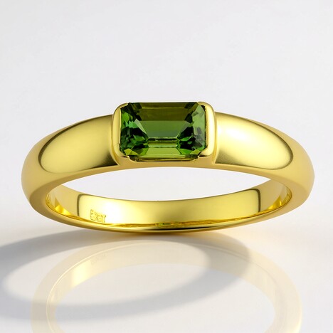 Anello in oro con Tormalina Verde (CUSTODANA)
