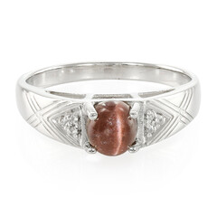 Bague en argent et Scapolite œil-de-chat