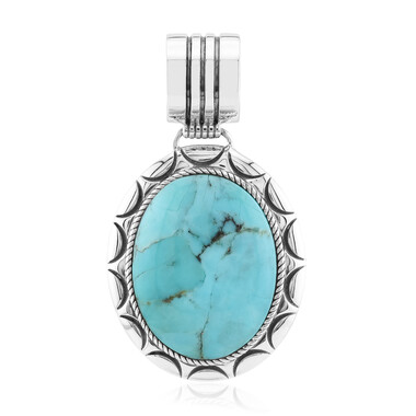 Kingman Blue Mojave Turquoise Silver Pendant (Jones Lee)