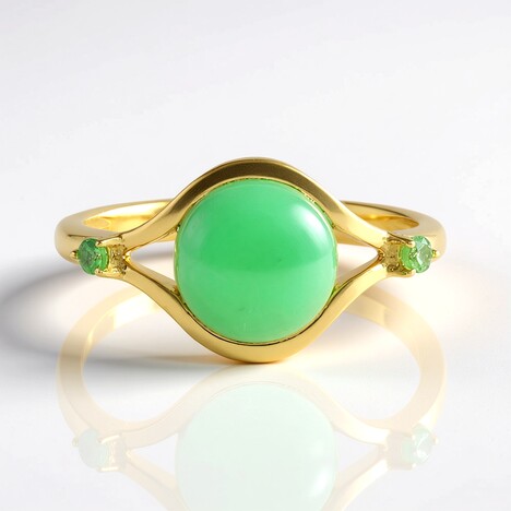 Anello in argento con Crisoprasio (KM by Juwelo)