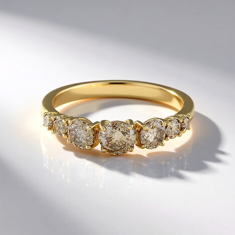 Anello in oro con Diamante Champagne I2 (de Melo)