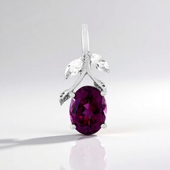 Ciondolo in argento con Granato Magenta