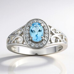 Anello in argento con Acquamarina Santa Maria