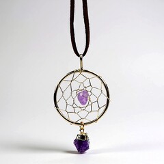 Accessorio in ottone con Ametista (Lapis Vitalis)