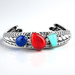 Bracciale in argento con Onice Rossa (Desert Chic)