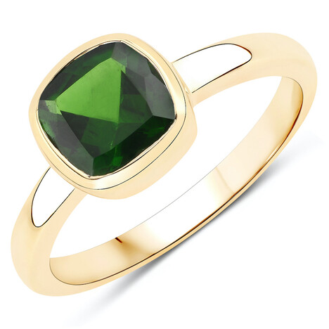 Anello in oro con Diopside Russo