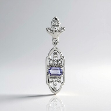 Colgante en plata con Zafiro azul Ceylon sin calentar