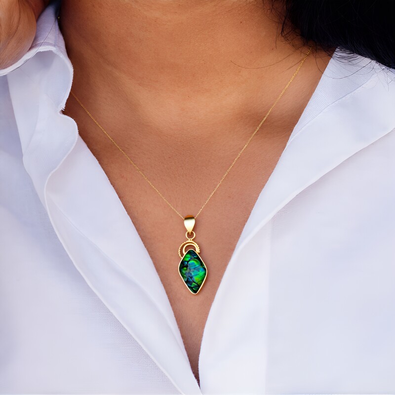 Colgante en plata con Ammolita