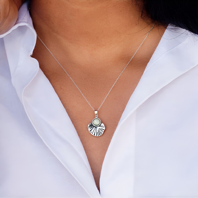 Prehnite Silver Pendant