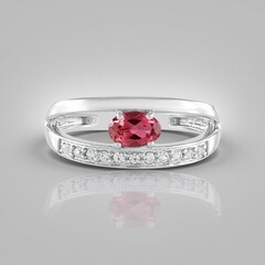 Anello in argento con Tormalina Rosa Nigeriana