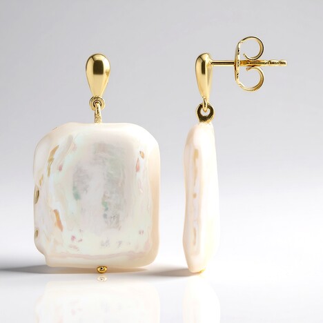 Orecchini in argento con Perla d'Acqua Dolce Bianca (TPC)