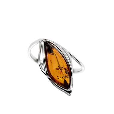 Anello in argento con Ambra Baltica (dagen)