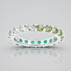 Bague en argent et Améthyste verte