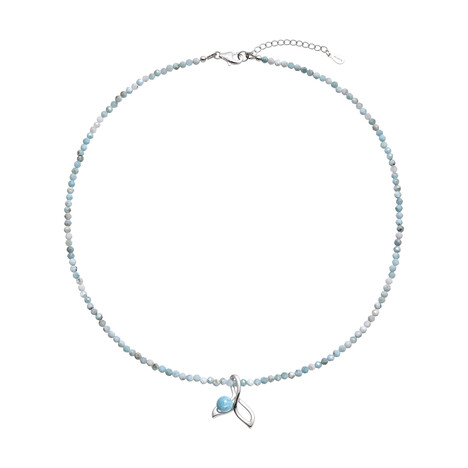 Zilveren halsketting met een larimar