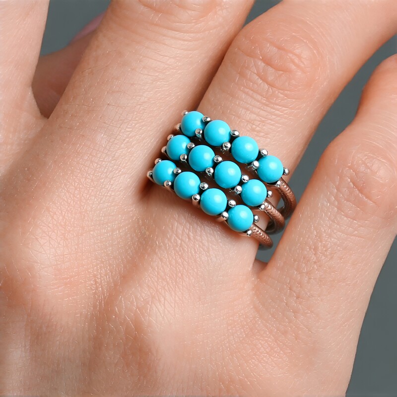 Anillo en plata con Turquesa bella durmiente (Faszination Türkis)