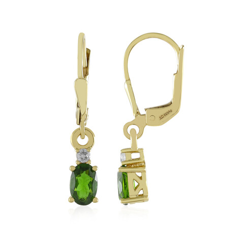 Pendientes en plata con Diópsido de Rusia