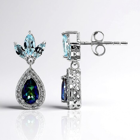 Orecchini in argento con Quarzo Mistico Blu
