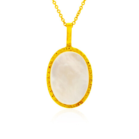 Perlmutt-Silberhalskette (Joias do Paraíso)