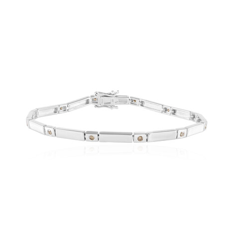 I2 Schokoladen-Brillant-Silberarmband