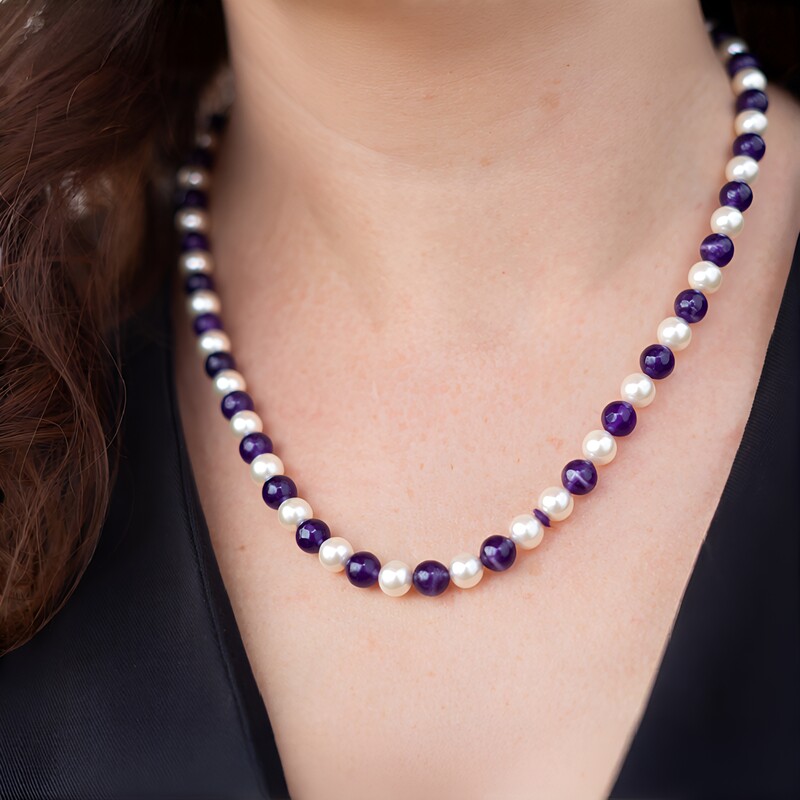 Edelstein-Silberhalskette