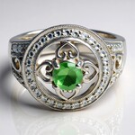 Anello in argento con Prehnite