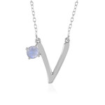 Collar en plata con Piedra de Luna arcoíris