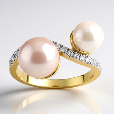 Anello in argento con Perla Ming Porpora (TPC)
