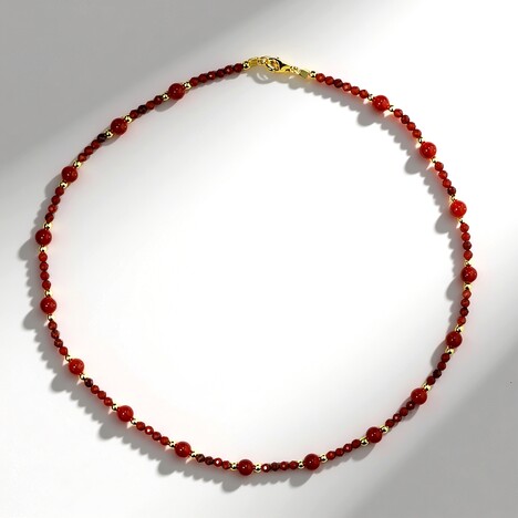 Collana in argento con Onice Rossa