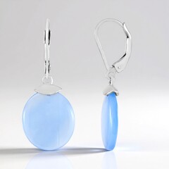 Orecchini in argento con Calcedonio Acqua