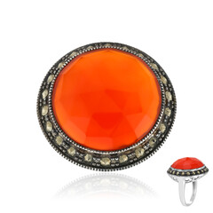 Roter Achat-Silberring